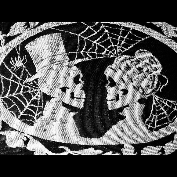 Halloween Victorian Skeleton Couple Throw Pillow - Picture 7 of 11